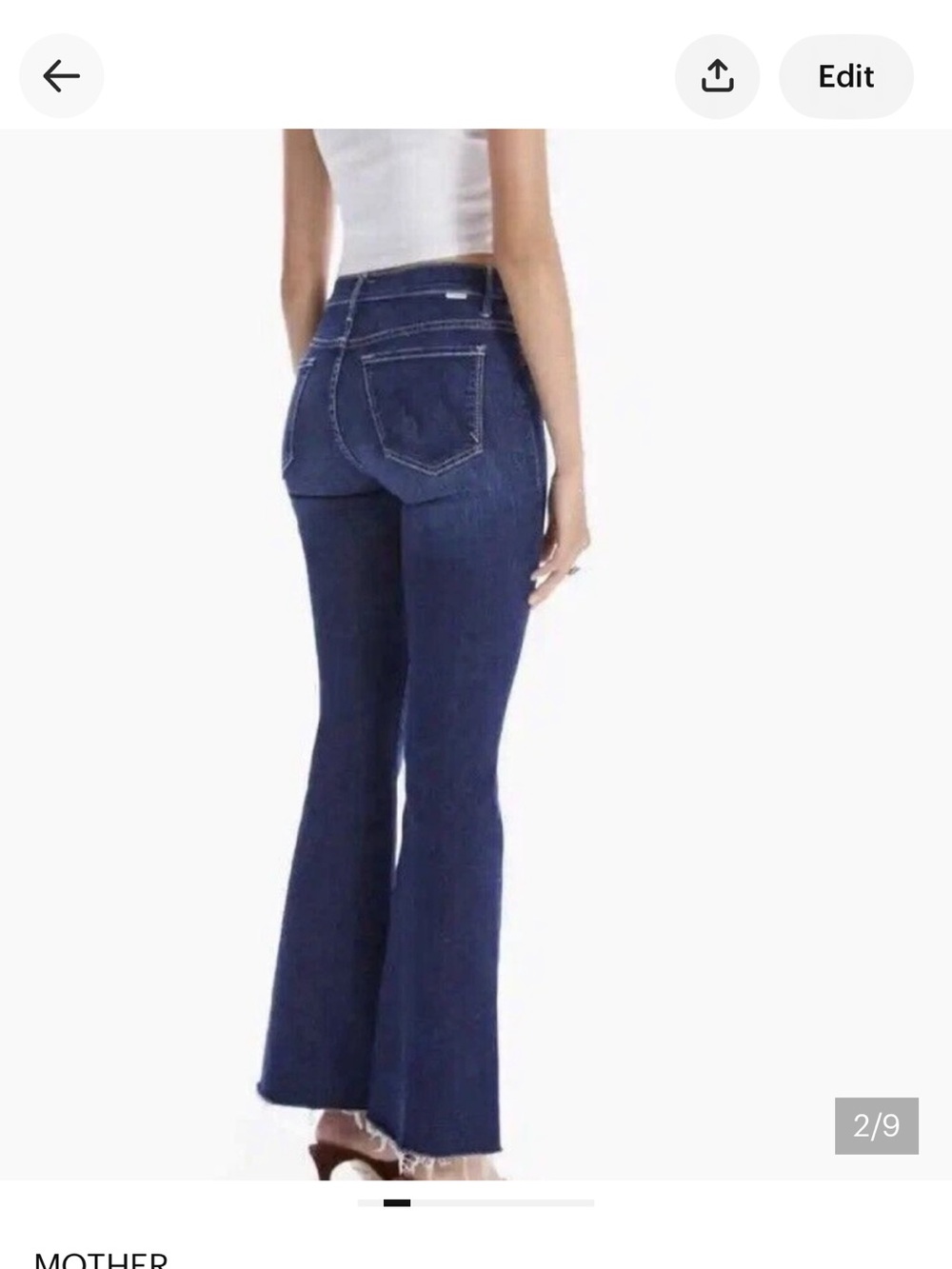 MOTHER The Weekender High-Rise Flare Jeans in Dark Teaming Up Women’s 29 - Picture 2 of 8
